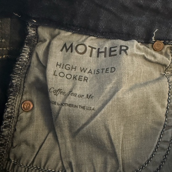 Mother The High Waisted Looker jeans in Coffee, Tea or Me? Lyocell Blend size 28 - Picture 4 of 9